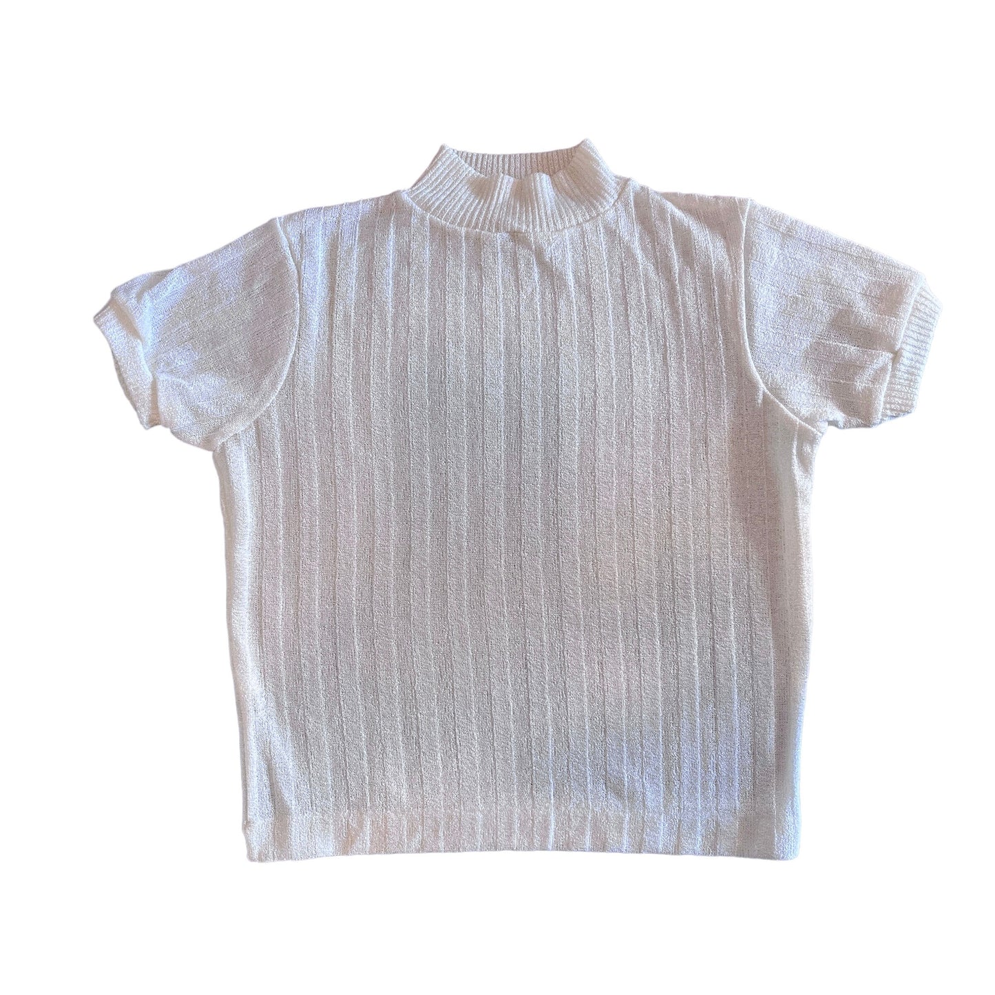 1960's Ivory Sparkly Top /Tee 6-8Y