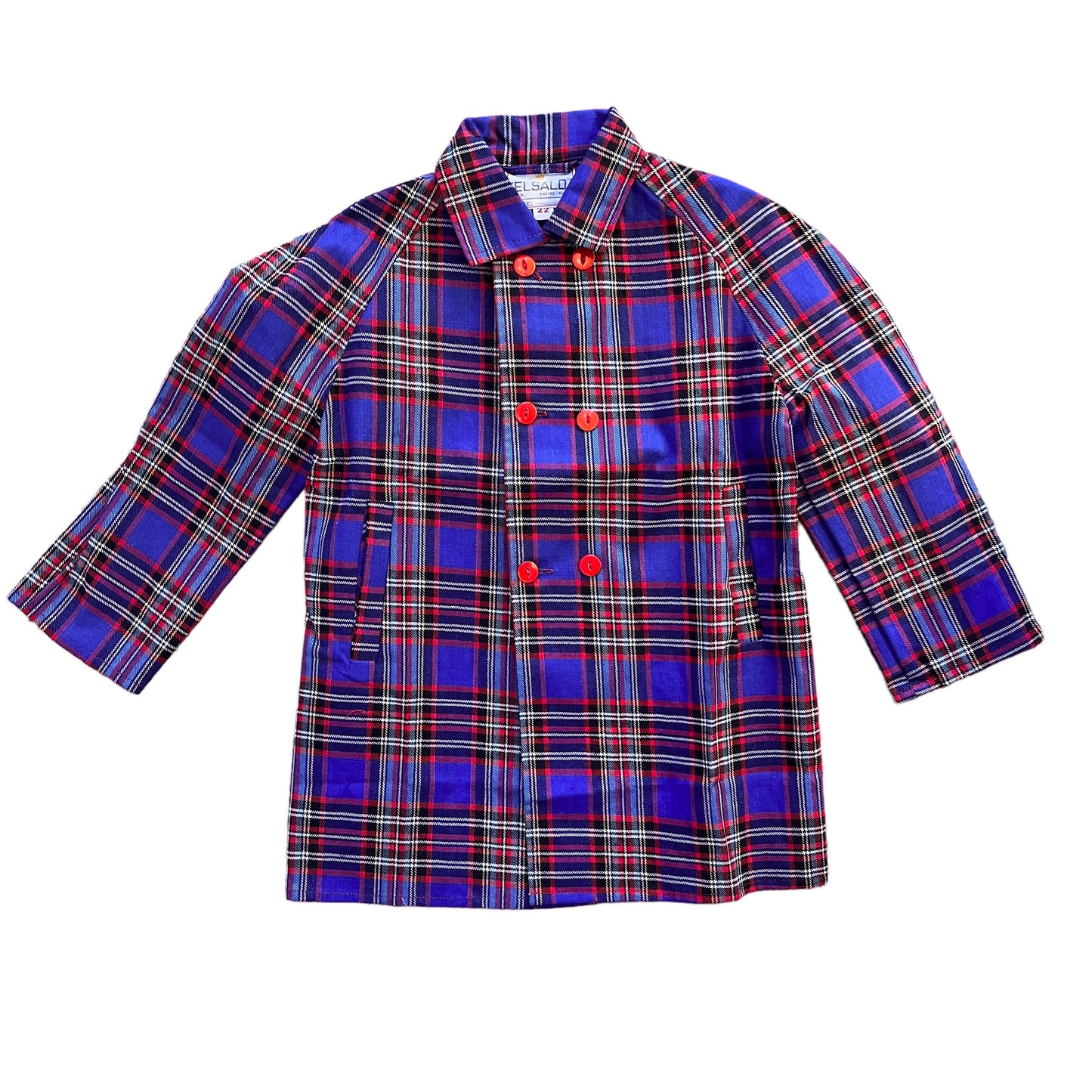 1960s Blue Tartan Rain Jacket 4-5Y