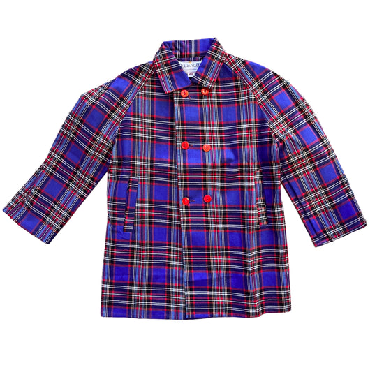 1960s Blue Tartan Rain Jacket 4-5Y