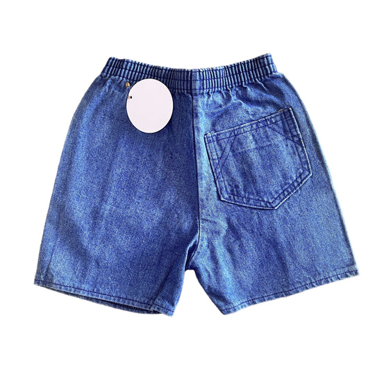 Vintage 1970's Blue Denim Shorts / 18-24M