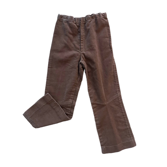 1970's Brown Suedine Trousers / 3-4Y