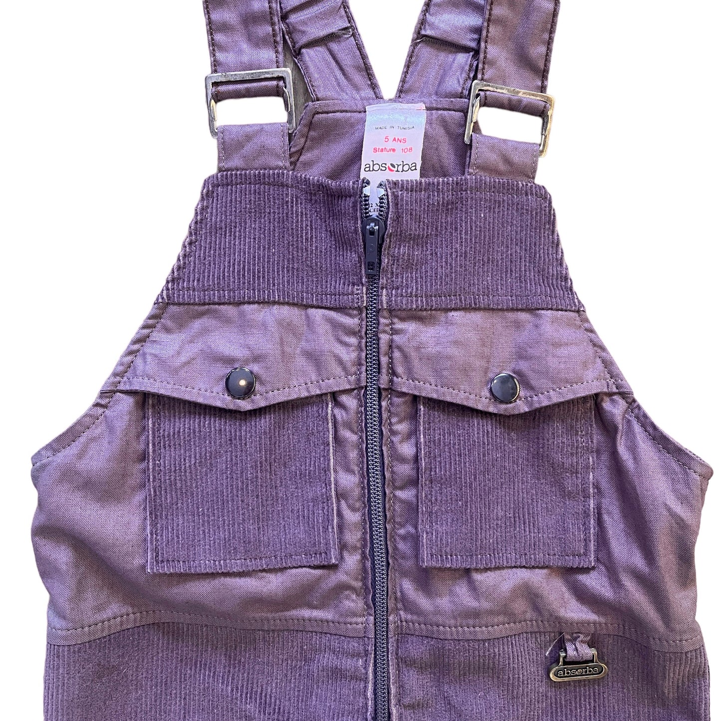 1970's Purple Corduroy Dungarees / 3-4Y