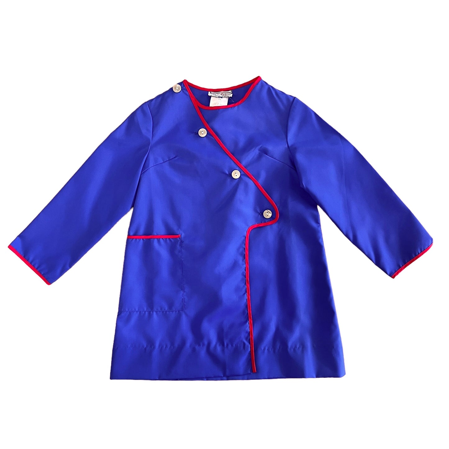 1960's Blue Nylon School Blouse / Dress / 3-4Y