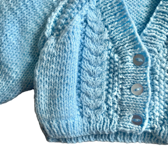 Vintage Blue Knitted Cardigan 0-6 Months