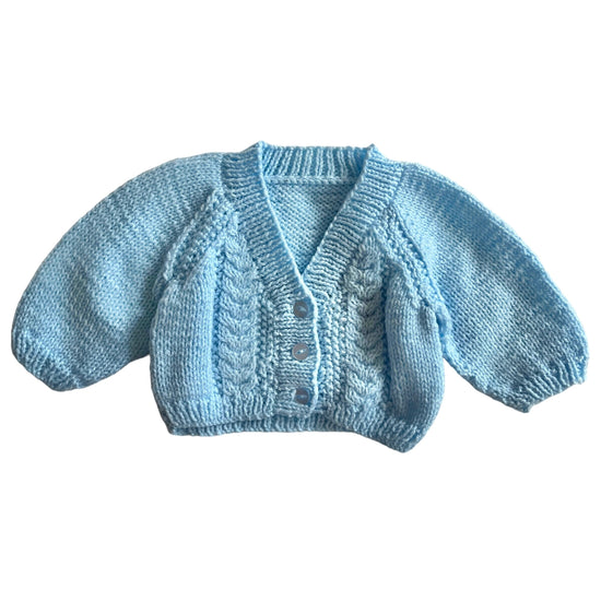 Vintage Blue Knitted Cardigan 0-6 Months