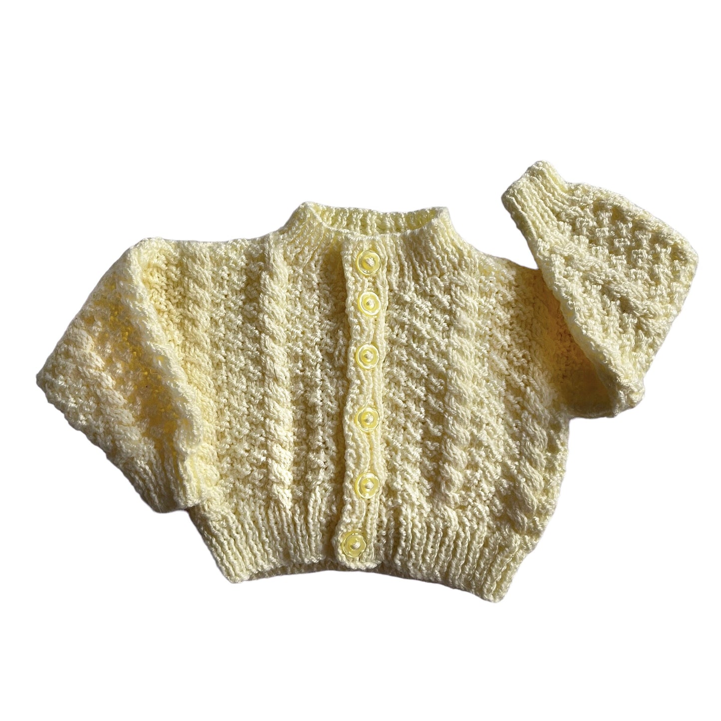 Vintage Yellow Knitted Cardigan 0-3 Months