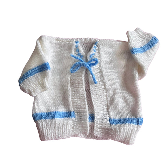 Vintage Knitted White Cardigan 0-3 Months