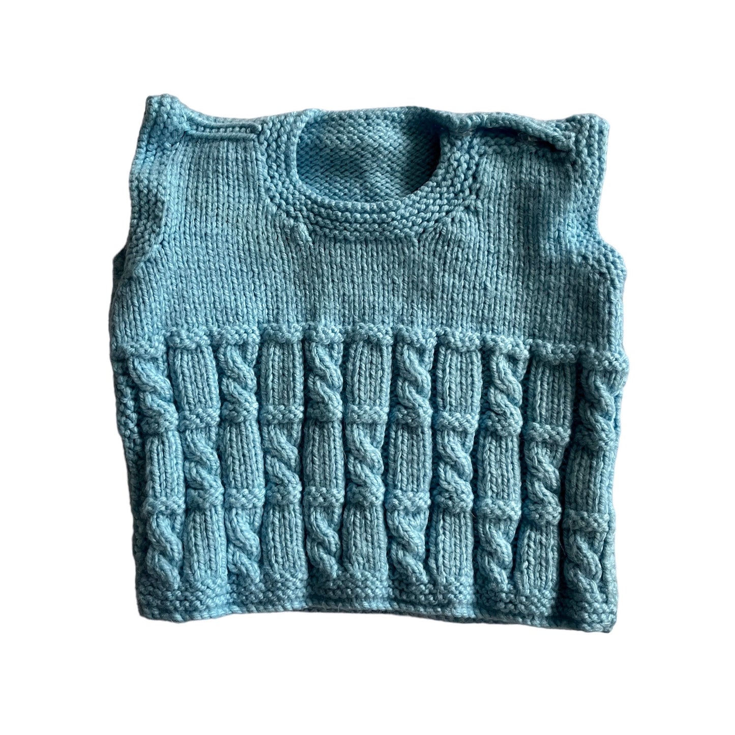 Vintage Blue Knitted Vest 0-6 Months