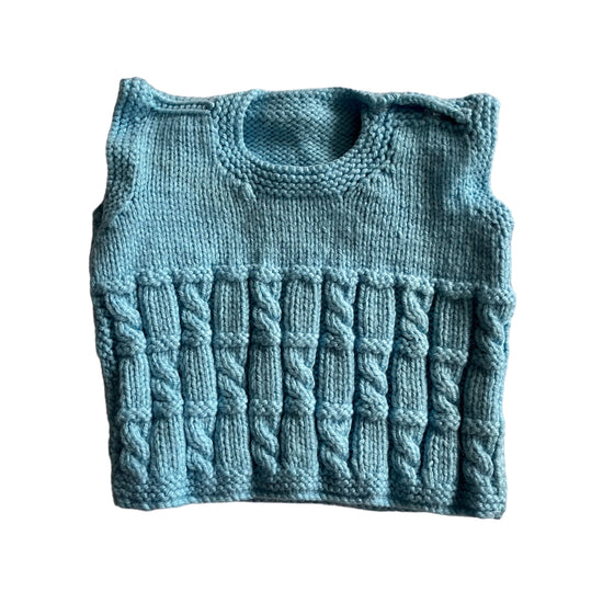 Vintage Blue Knitted Vest 0-6 Months