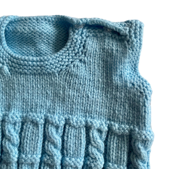 Vintage Blue Knitted Vest 0-6 Months