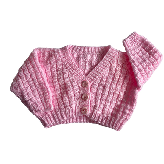 Vintage Pink Knitted Cardigan 0-6 Months