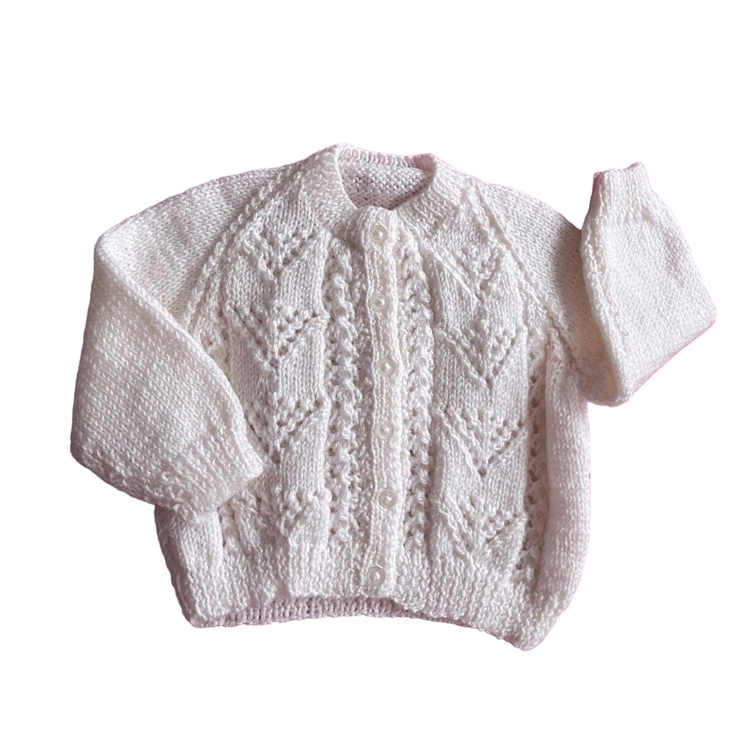 Vintage White Knitted Cardigan 0-6 Months
