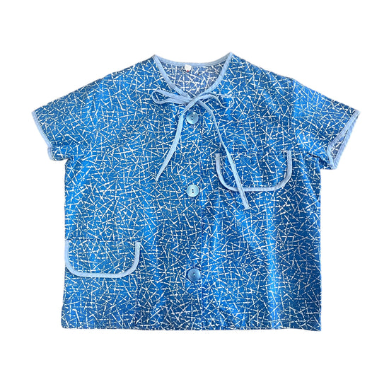 1960's Printed Blue Top 3-4Y