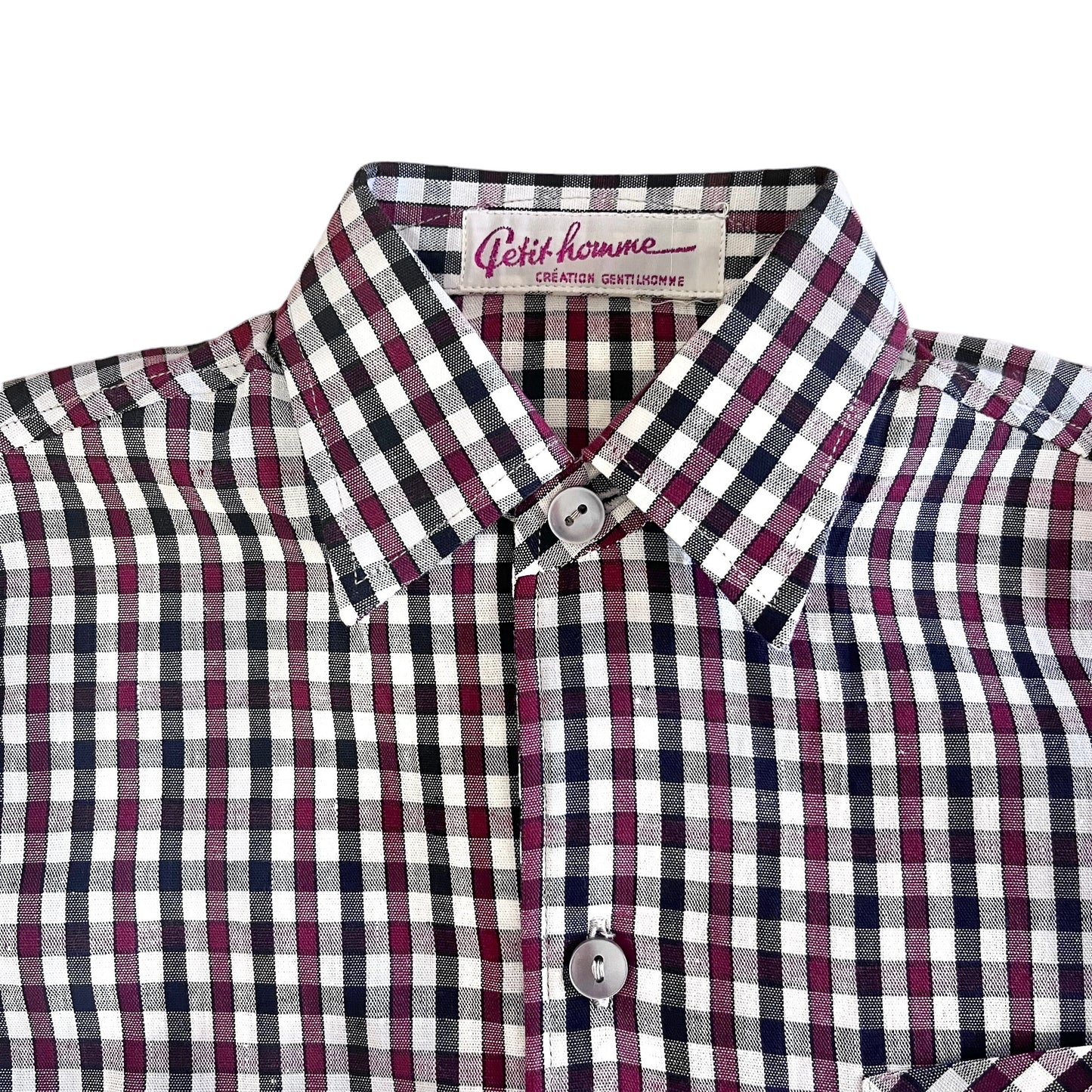 1960's Brown Gingham Mod Shirt 3-4Y