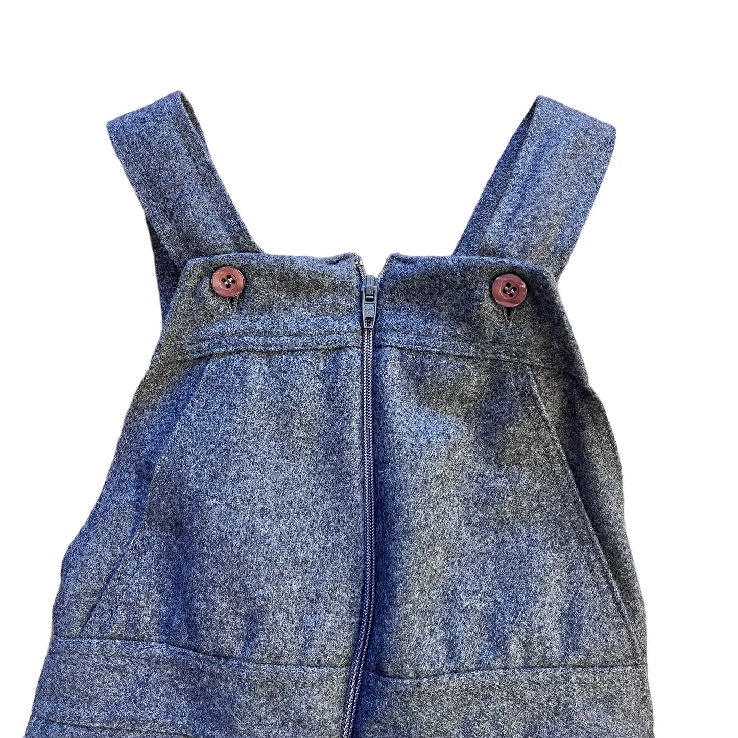 1970's Grey Cropped Dungarees / 4-5 Years