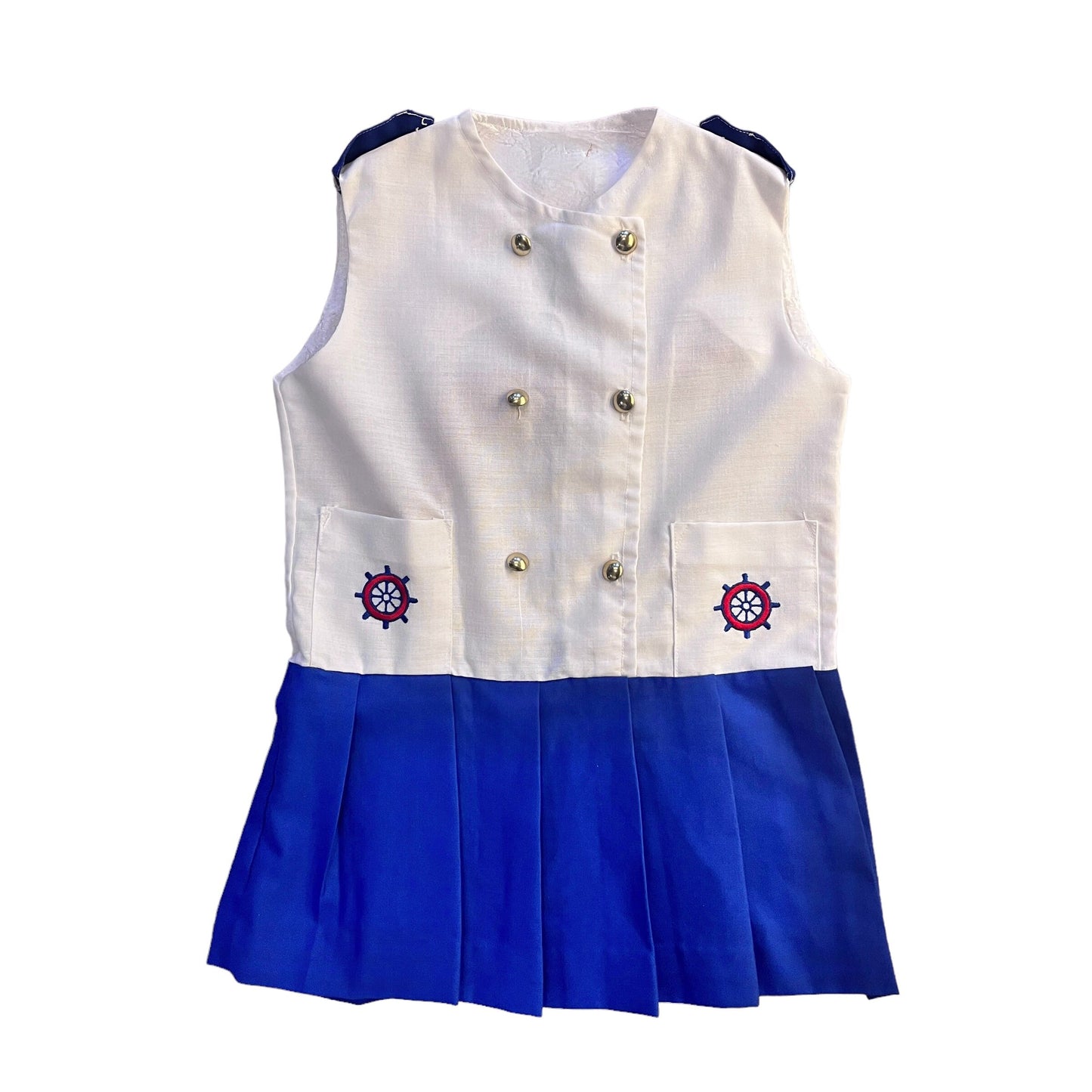 1960's Nautical Mod Pleated Dress 4-5Y