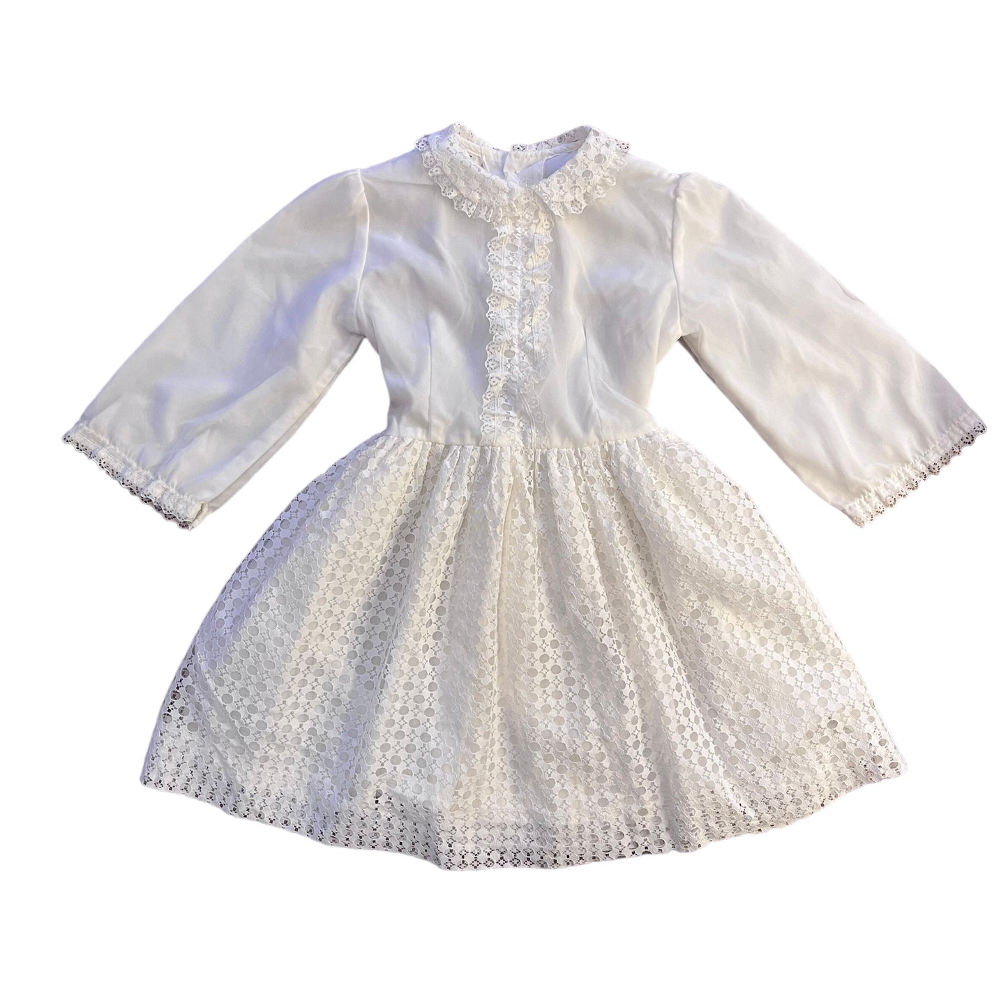 1960's White Lace Dress / 4-5Y