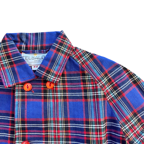 1960s Blue Tartan Rain Jacket 4-5Y