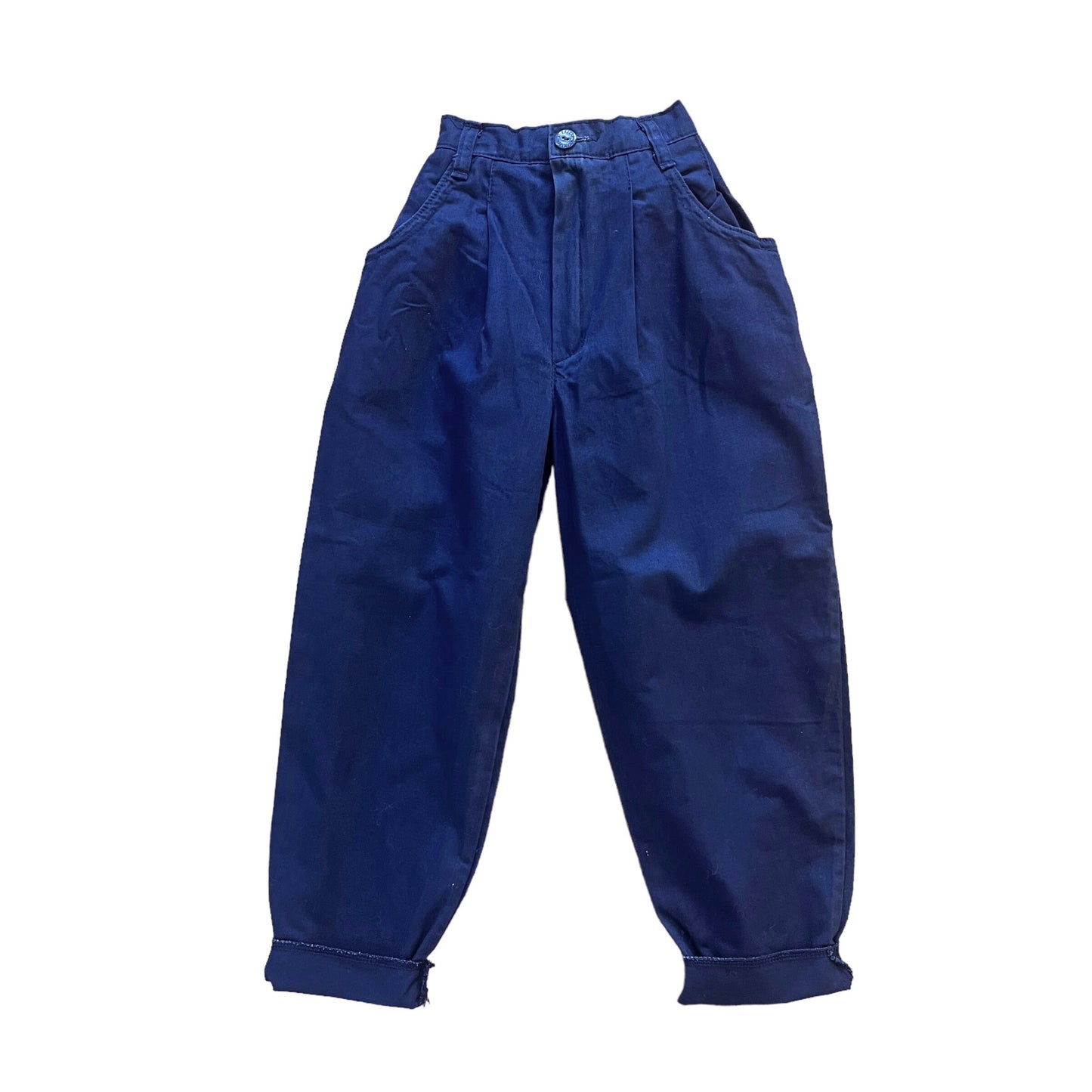 Load image into Gallery viewer, 1970&amp;#39;s High Waist Navy Trousers / 3-4Y
