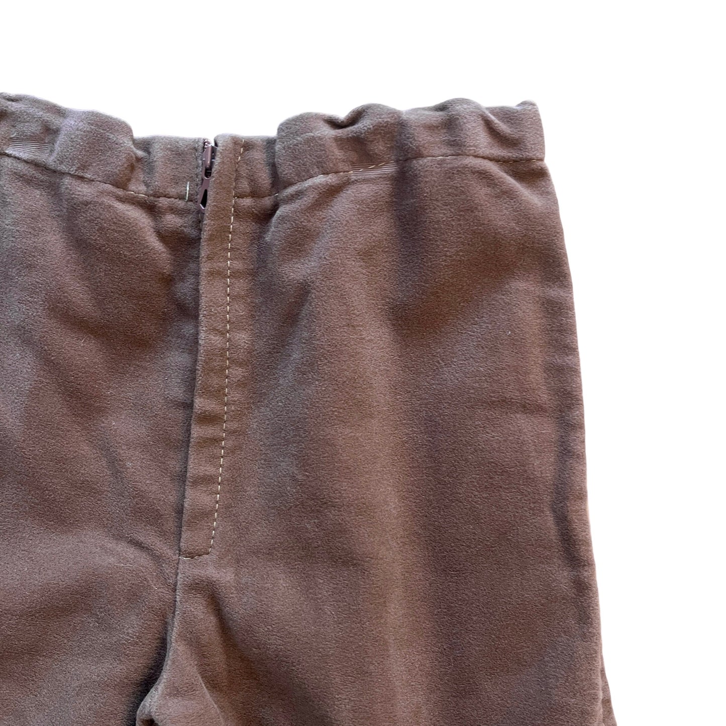 1970's Brown Suedine Trousers / 3-4Y