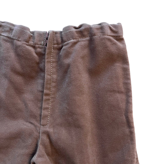 1970's Brown Suedine Trousers / 3-4Y