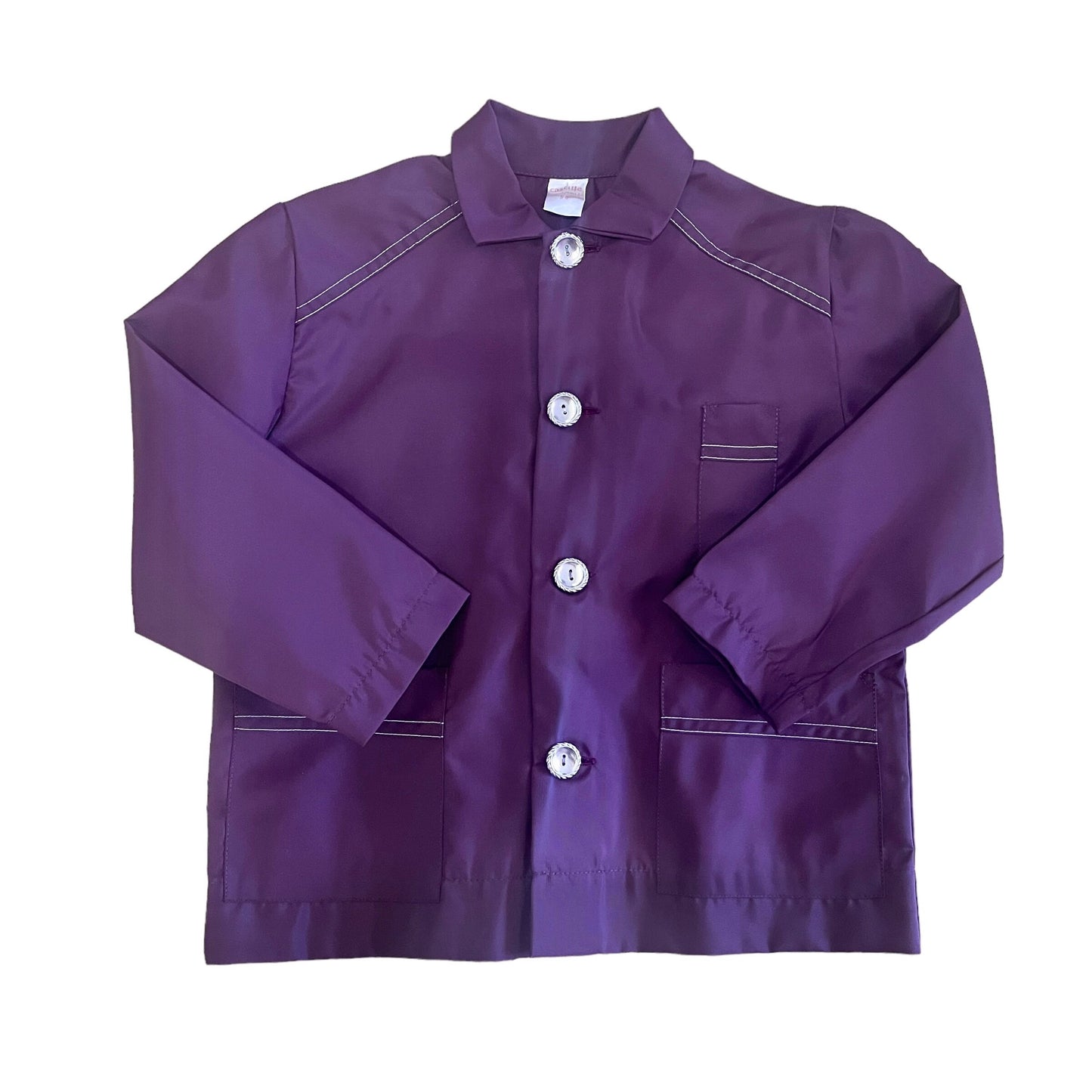 1960's Nylon School Blouse/ Overshirt / 2-3Y
