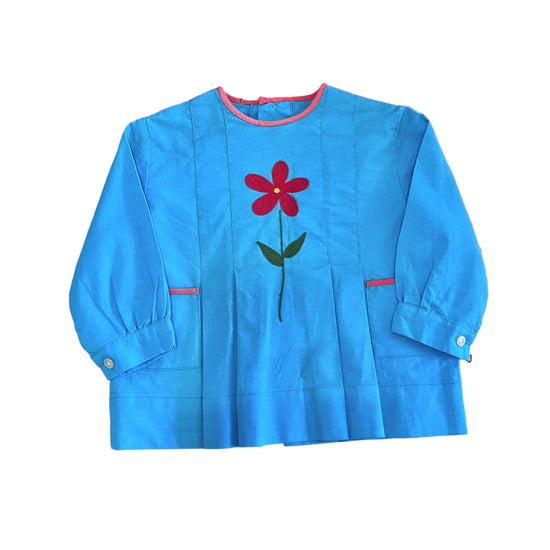 1960's Embroidered Blue Shirt / Blouse 18-24M