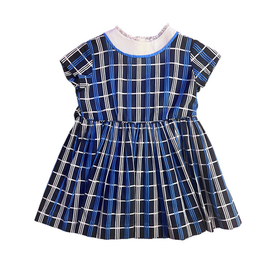 1960's Blue Checkered Dress / 18-24 Months