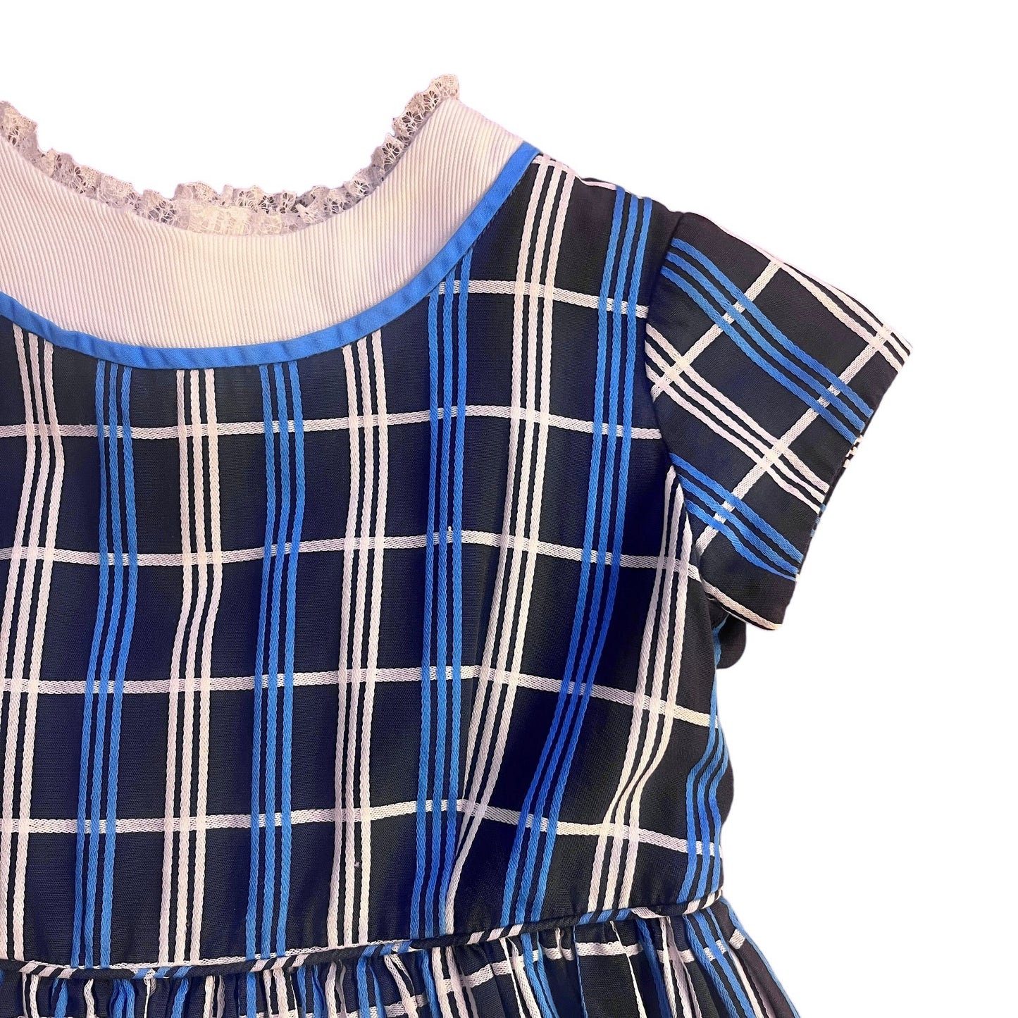 1960's Blue Checkered Dress / 18-24 Months