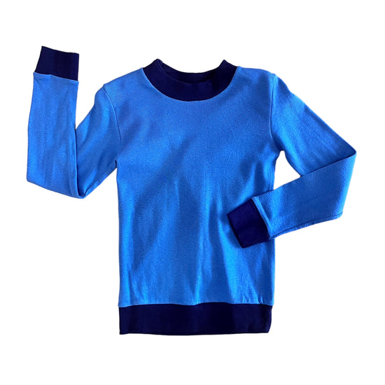 1970's Ringer Blue Top / 3-4Y