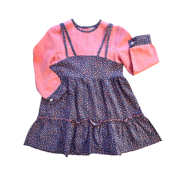 1970's Floral Printed Boho Dress / 3-4Y