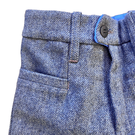 1970s Blue/Grey Flare Trousers / 12-18M