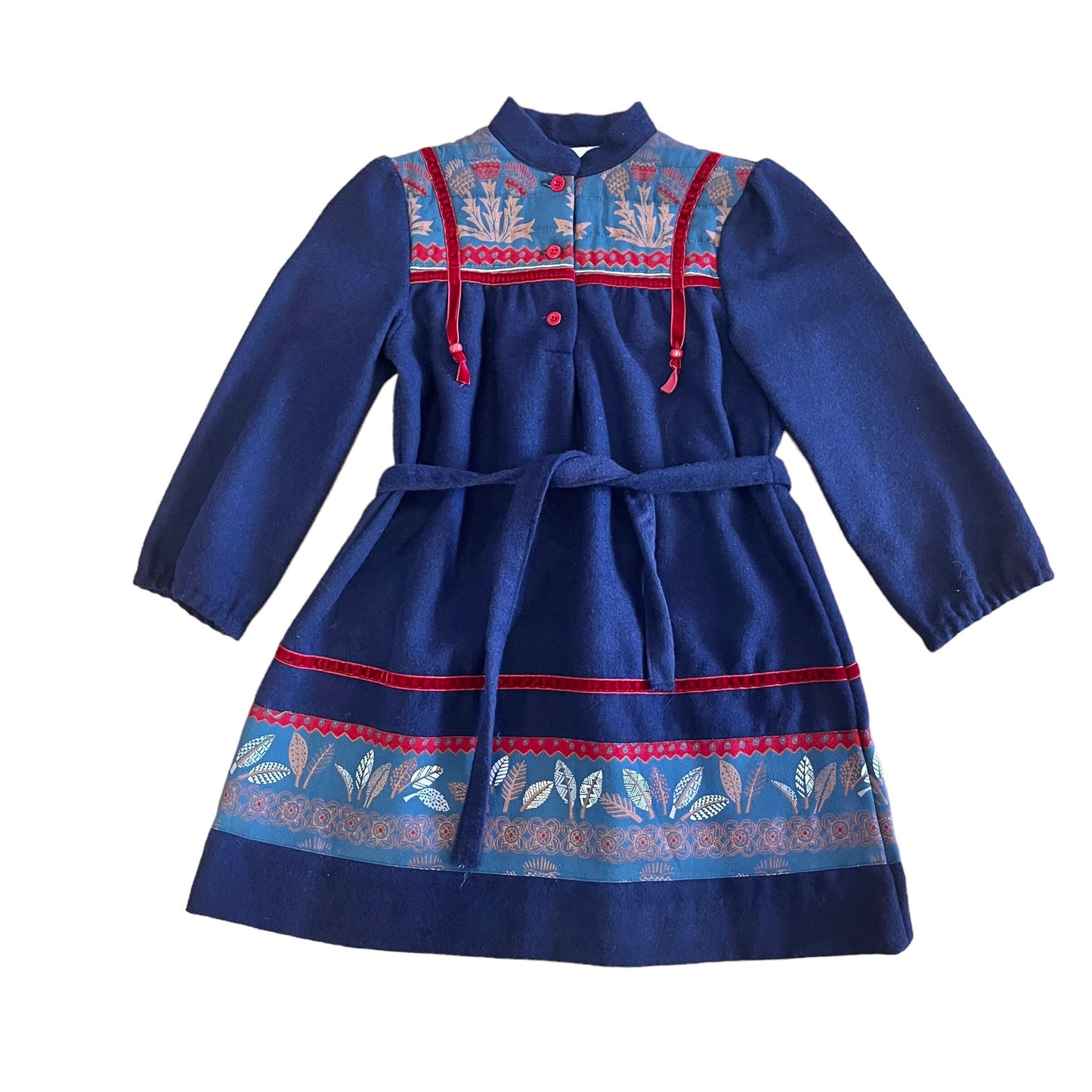 1970s Navy Dress 2-3Y