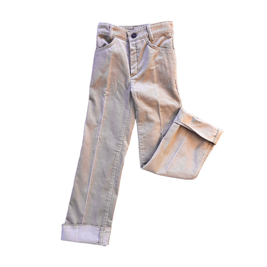 1970s Beige Cord Trousers / 5-6Y