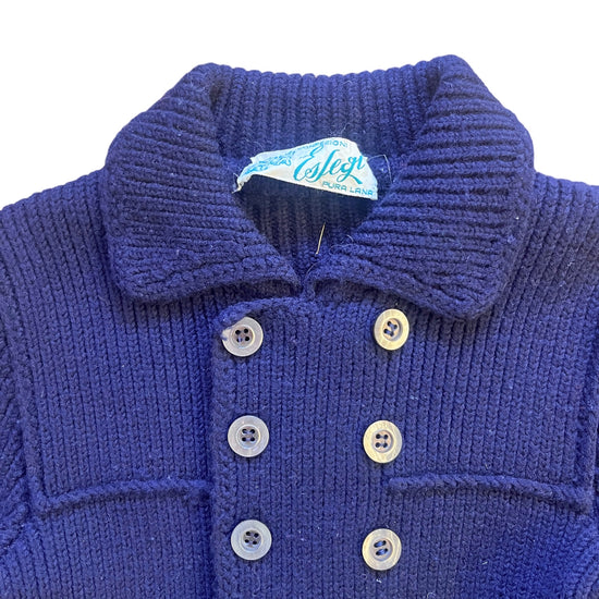 Load image into Gallery viewer, 1960&amp;#39;s Navy Knitted Jacket / Cardigan 18-24 Months
