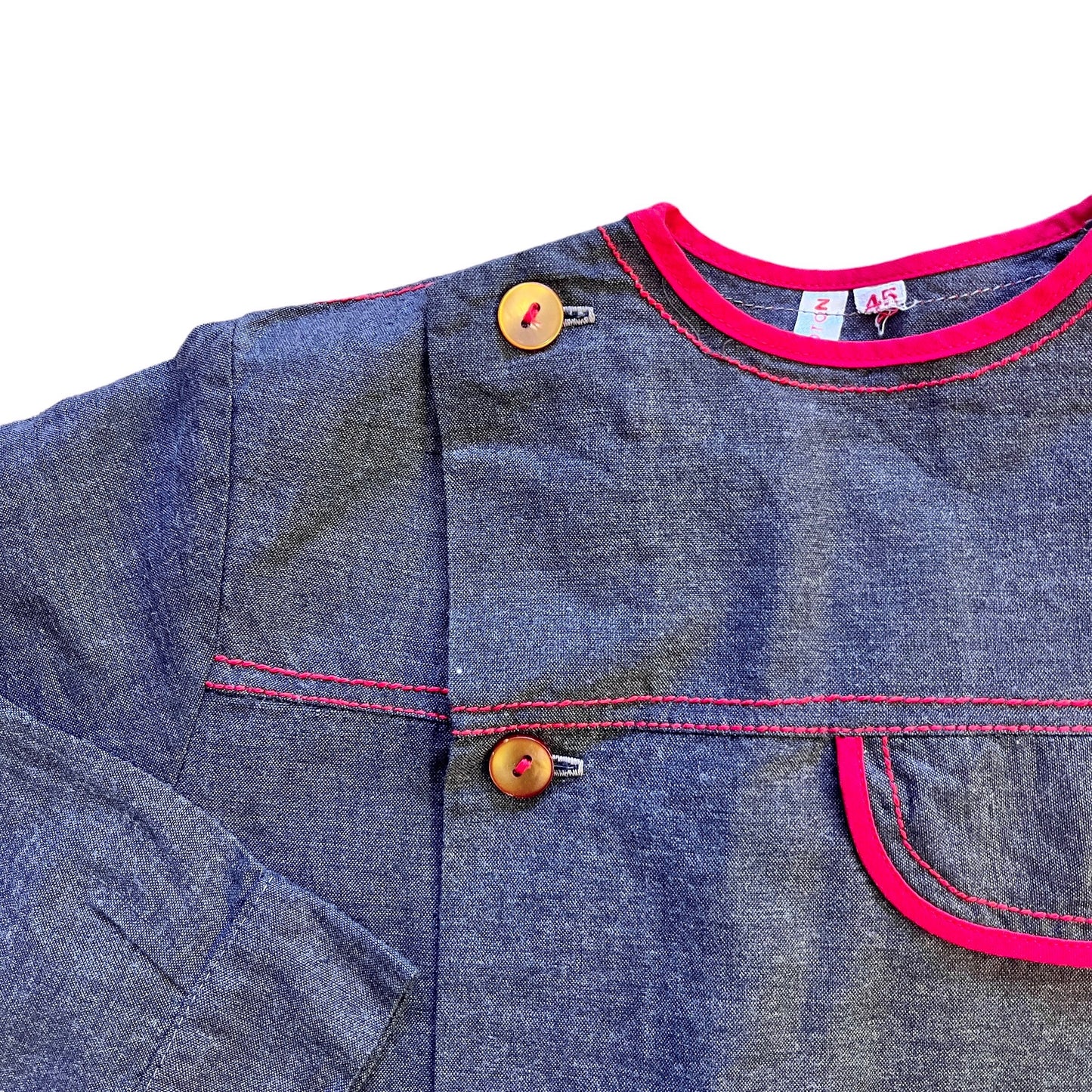 1960's Dark Grey Overall / School Blouse 18-24M