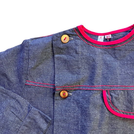 1960's Dark Grey Overall / School Blouse 18-24M