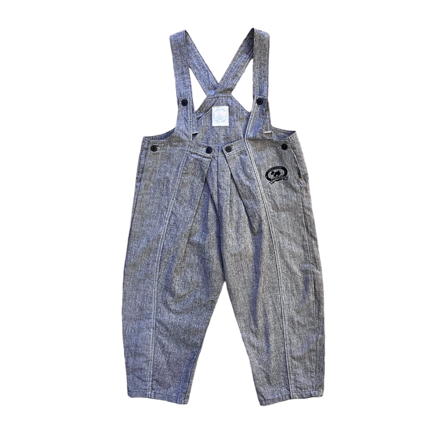 1980's Grey Dungarees 18-24 Months