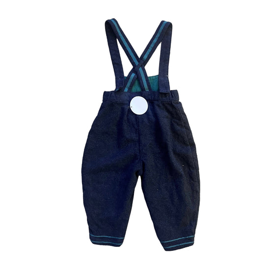 1980's Dark Grey Dungarees 18-24 Months