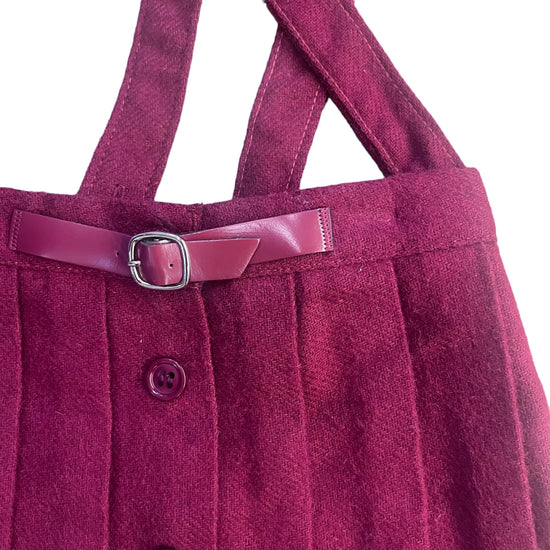 Load image into Gallery viewer, 1960s Dark Red Suspenders Pleated Skirt 18-24 Months
