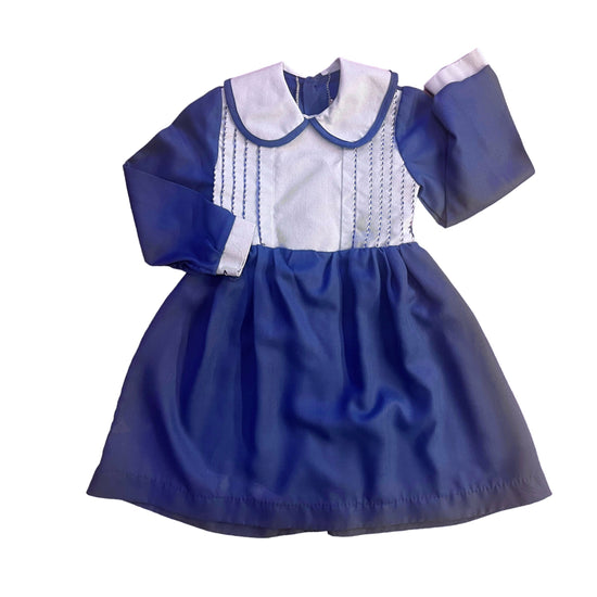 1970's Blue Peter Pan Collar Dress / 18-24 Months