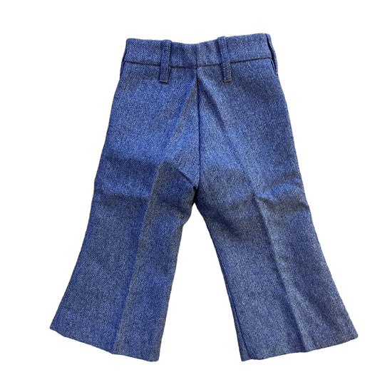 1970s Blue/Grey Flare Trousers / 12-18M