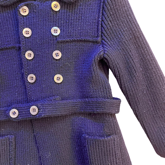 Load image into Gallery viewer, 1960&amp;#39;s Navy Knitted Jacket / Cardigan 18-24 Months
