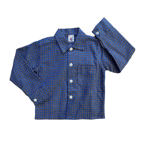 1960s Blue Check Shirt 18-24M
