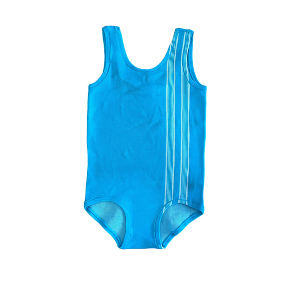 70's Turquoise Swimming Suit / 8-10 and 10-12Y