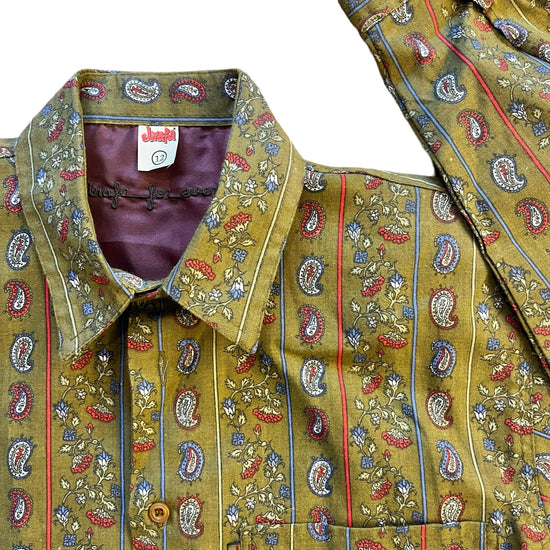 Load image into Gallery viewer, 1980s Green Paisley Shirt / 10-12 Years
