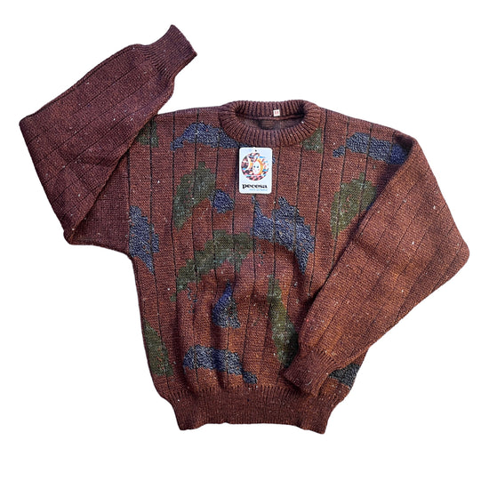 1980's Children's / Teen Brown Jumper / 10-12 Y