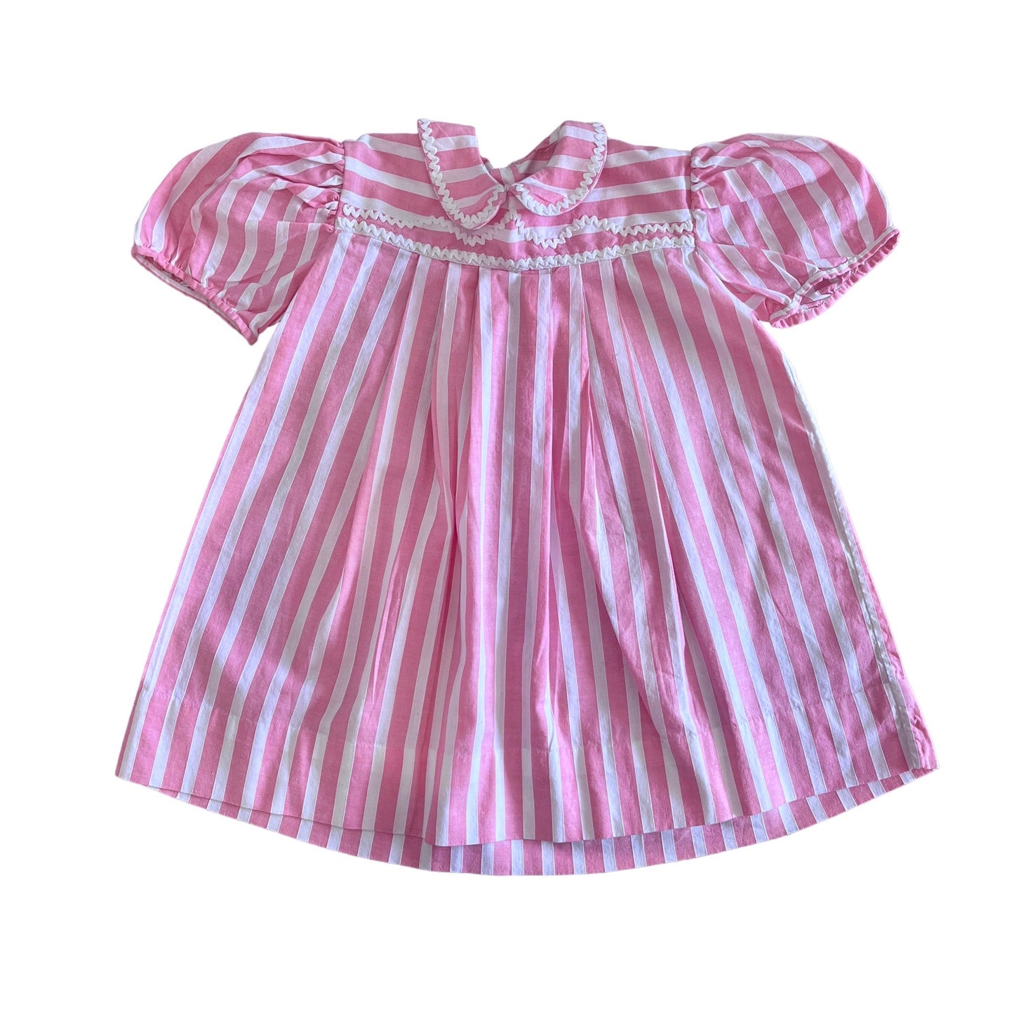 1960's Pink Striped Peter Pan Collar Dress 12-18M