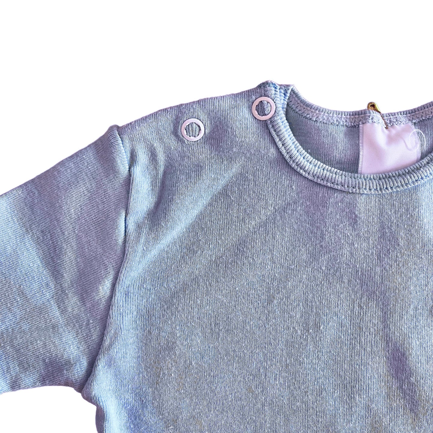 Vintage 70's Blue Toddler Cotton Tee / 12-18M