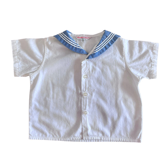 1960's White Nautical Top / Shirt / 12-18M